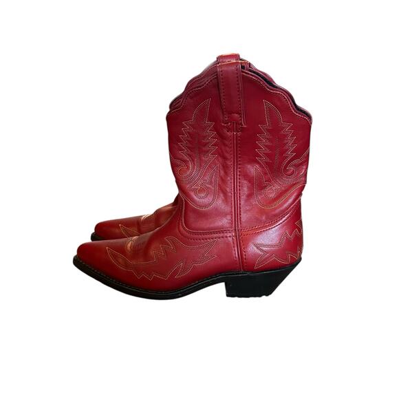 Unknown Shoes - *SOLD* Red Leather Western Cowboy Boots – Women’s Size 8.5M BohoCowgirl Rodeo